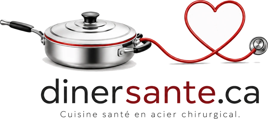 Surgical stainless steel pan from the Diner Santé logo, with stethoscope heart